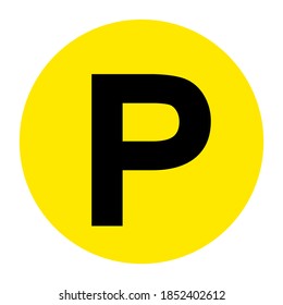 Letter P Floor Marker Symbol, Vector Illustration, Isolate On White Background Label. EPS10