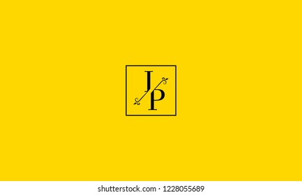 LETTER I AND P FLOWER LOGO WITH SQUARE FRAME FOR LOGO DESIGN OR ILLUSTRATION USE