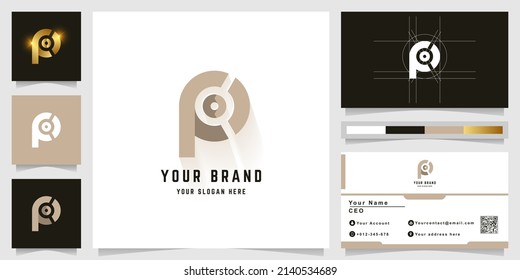 Letter P or FO monogram logo with business card design