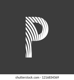 letter P font typography art deco 20s on gray background editable vector