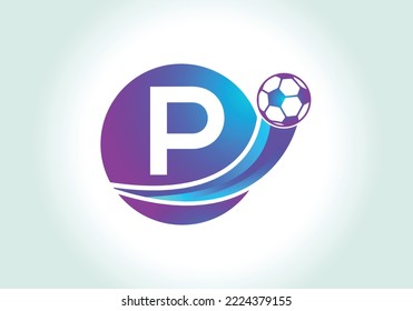 Letter P Football Logo Design Vector Template. Football Club Symbol. business, and company identity.