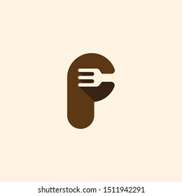 Letter P Fork Equipment Creative Icon Logo