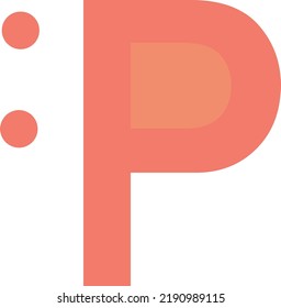 letter p in the form of a smiley showing tongue