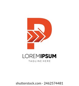 Letter P Forward Arrow Logo Design Vector Icon Graphic Symbol Emblem Illustration 