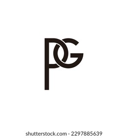 Letra círculo P y G, símbolo geométrico combinado vector logotipo simple
