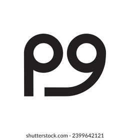 letter P and G glass logo design combination simple icon.