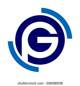 letter P and G logo vector
