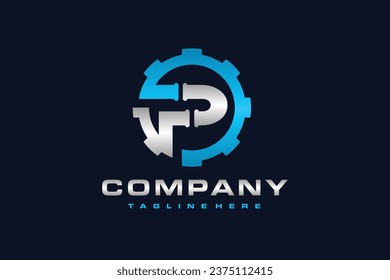 logotipo del tubo de la palanca de cambios de la letra P
