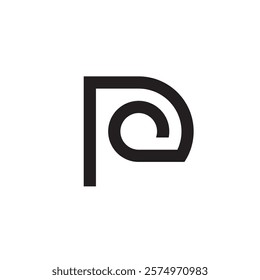 Letter P geometric abstract symbol