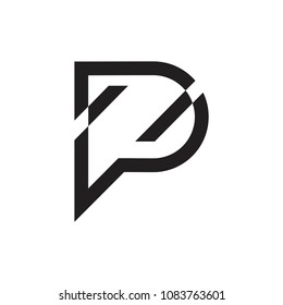 letter p geometric design logo vector