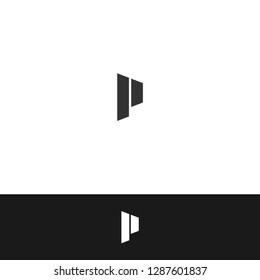 Letter P Geometric icon / logo template