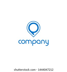 Letter P and GPS Logo Template Elements Vector