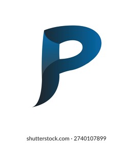 Letter P gradient abstract logo design, P monogram. Letter P consists of gradient ribbon. Public relation logo. Identity and app icon. Letter P digital logo