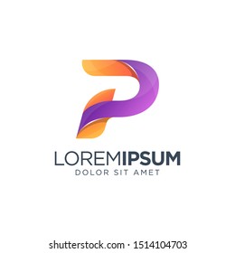 Letter P Gradient Logo Design