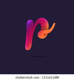 Letter P gradient multicolour logo icon vector.