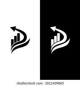letter P graph arrow logo
