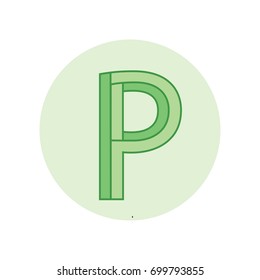 letter P green logo vector
