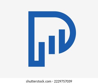 Letter P Growth Chart Diagram Statistic Graph Success Business Isolated Monogram Vector Logo Design