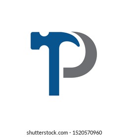 Letter P Hammer Building Services, Repair, Renovation and Construction Logo Design 