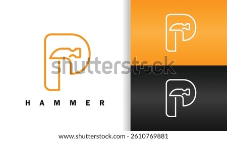 LETTER P WITH HAMMER LOGO