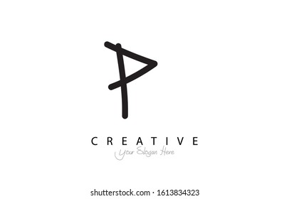 Letter P Hand Drawn Font Design With Uppercase