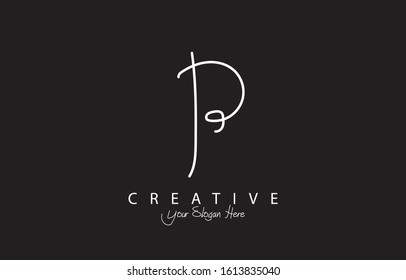 Letter P Hand Drawn Font Design With Lowercase