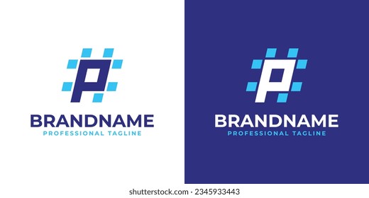 Logotipo de etiqueta de la letra P, adecuado para cualquier negocio con P inicial.