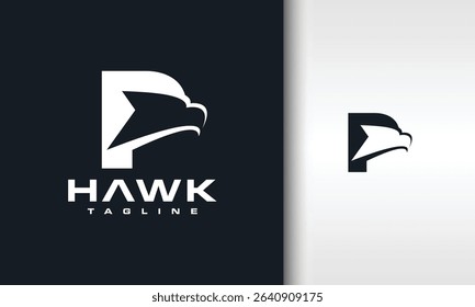 letter P Hawk Logo Design