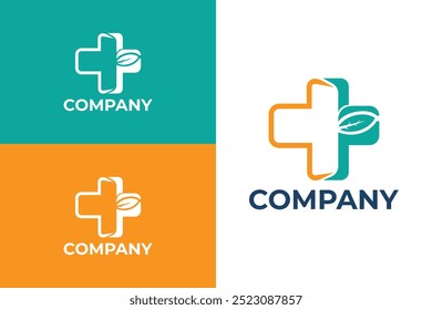 Letter p health logo, healthcare logo, medical icon, clinic logo template, leaf