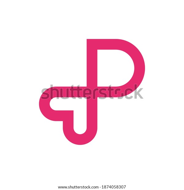 Letter P Heart Logo Design Stock Vector (Royalty Free) 1874058307 ...