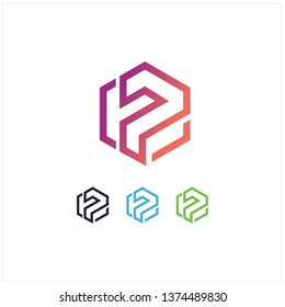 Letter P Hexagon Initial Logo Design, Abstract letter p logo design, Letter P Idea logo design inspiration