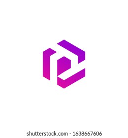 Letter P Hexagon Initial Logo Design, Abstract letter p logo design