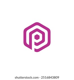 Letter P Hexagon Logo-Design, Vektorvorlage