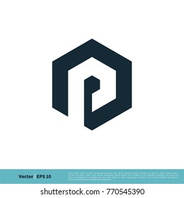Letter P Hexagon Shape Icon Vector Logo Template Illustration Design. Vector EPS 10.