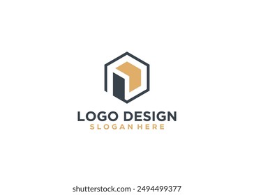 Letra P Hexagonal Logo Design