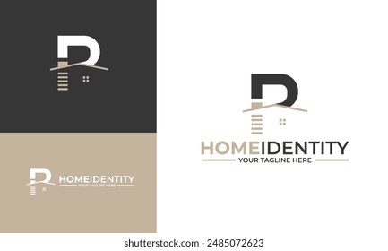 Letter P Home Identity Logo Template.