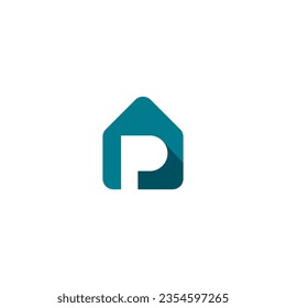 Letter P Home Logo Design. P Real Estate Logo