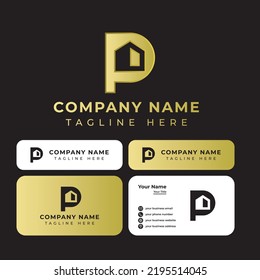 Letter P Home Logo, suitable for any related to home with P initials.