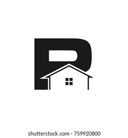letter P and home vector logo.