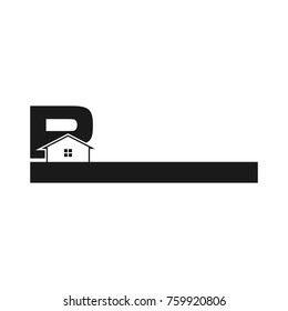 letter P and home vector logo.