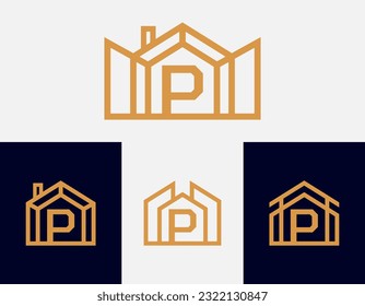 Letter P house building logo. This logo is perfect for home rentals, home sales, real estate, construction, and the like.
