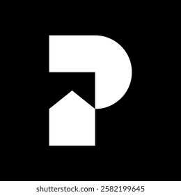 Letter P house creative minimal logo design