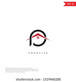 Letter P house modern Logo icon design. Premium Line Alphabet Monochrome Monogram emblem. Vector graphic design template element. Graphic Symbol for Corporate Business Identity. 