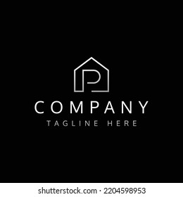 Letter P House Vector Logo Design