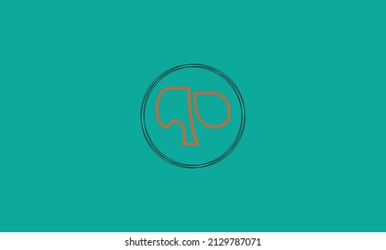 Letter P icon design with circle outline. Creative modern letters icon, Premium vector illustration.