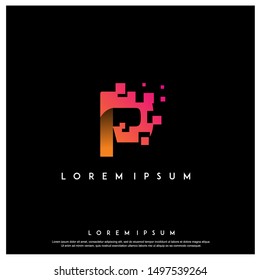 letter P icon design vector template illustration. geometric , modern logo