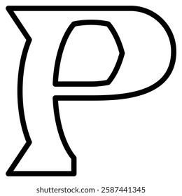 Letter P icon line vector illustration