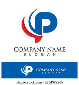 Logo-Design des Buchstaben P, Vektorgrafik-Vorlage
