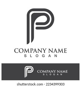 Letter P icon logo design illustration vector template