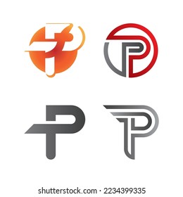 Letter P icon logo design illustration vector template